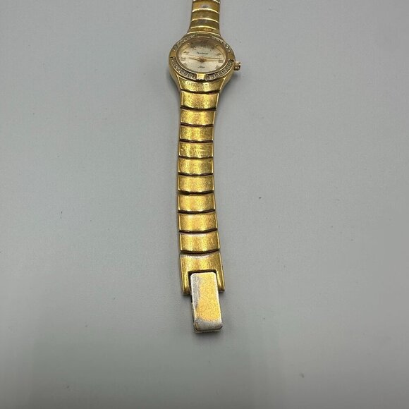 3/$30 Armitron Watch Women Gold Tone Crystal Bezel Round 22MM Dial 6.25" - Picture 4 of 14